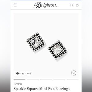 Brighton Twinkle Silver Square Mini Post Earrings